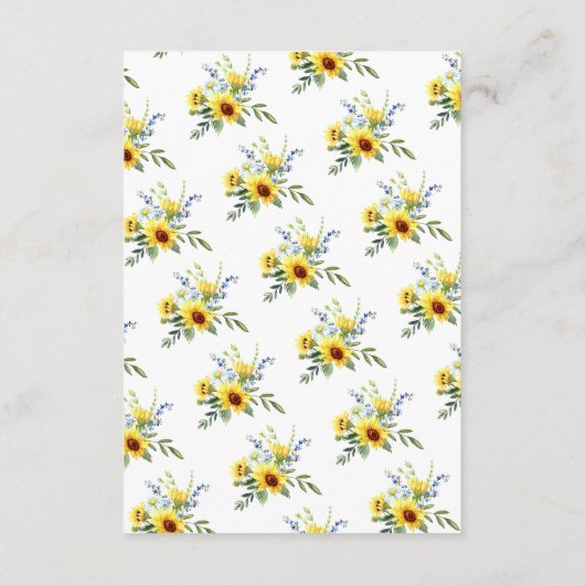 Yellow Sunflower Baby shower Boek voor Baby Informatiekaartje (Achterkant)