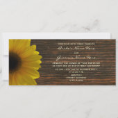 Yellow Sunflower & Barnwood Fall Wedding Invite Kaart (Voorkant)