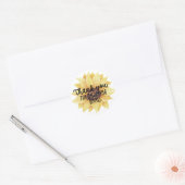 Yellow Sunflower Bedankt voor het winkelen klein Ronde Sticker (Envelop)