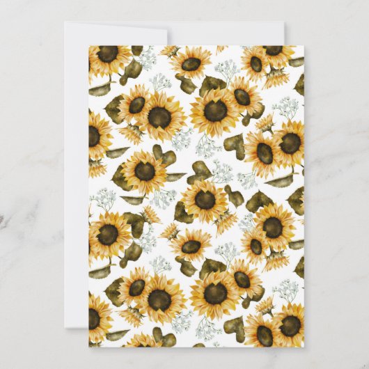 Yellow Sunflower Birthday Party Bedankkaart (Achterkant)