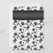 Yellow Sunflower Black Damask Floral Wedding Kaart (Achterkant)