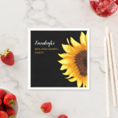 Yellow Sunflower Black Housewarming Party Servet (Insitu)