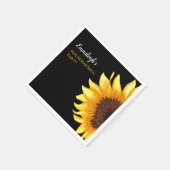 Yellow Sunflower Black Housewarming Party Servet (Hoek)