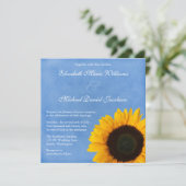 Yellow Sunflower Blue Sky Wedding Kaart (Staand voorkant)