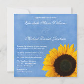 Yellow Sunflower Blue Sky Wedding Kaart (Voorkant)