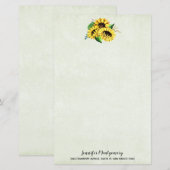 Yellow Sunflower Bouquet in Waterverf (Voorkant / Achterkant)