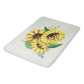 Yellow Sunflower Bouquet in Waterverf Badmat (Gekanteld)