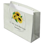 Yellow Sunflower Bouquet in Waterverf Birthday Groot Cadeauzakje (Achterkant Gekanteld)