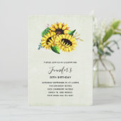 Yellow Sunflower Bouquet in Waterverf Birthday Kaart (Staand voorkant)