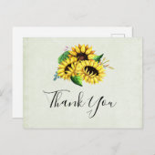 Yellow Sunflower Bouquet in Waterverf Briefkaart (Voorkant / Achterkant)