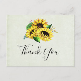 Yellow Sunflower Bouquet in Waterverf Briefkaart