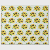 Yellow Sunflower Bouquet in Waterverf Cadeaupapier (Vlak)