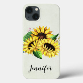 Yellow Sunflower Bouquet in Waterverf Case-Mate iPhone Case