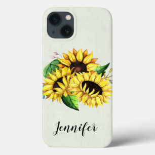 Yellow Sunflower Bouquet in Waterverf Case-Mate iPhone Case