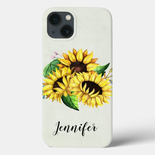 Yellow Sunflower Bouquet in Waterverf Case-Mate iPhone Case (Achterkant)