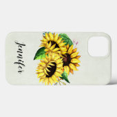 Yellow Sunflower Bouquet in Waterverf Case-Mate iPhone Case (Achterkant (horizontaal))