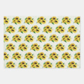 Yellow Sunflower Bouquet in Waterverf Inpakpapier Vel (Voorkant 2)