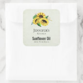 Yellow Sunflower Bouquet in Waterverf Kitchen Vierkante Sticker (Tas)
