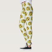 Yellow Sunflower Bouquet in Waterverf Leggings (Links)