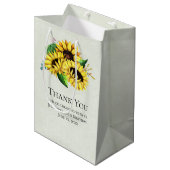 Yellow Sunflower Bouquet in Waterverf Medium Cadeauzakje (Voorkant Gekanteld)