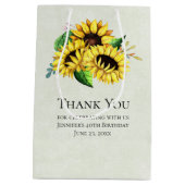 Yellow Sunflower Bouquet in Waterverf Medium Cadeauzakje (Achterkant)
