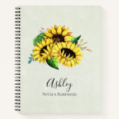 Yellow Sunflower Bouquet in Waterverf Notitieboek (Voorkant)