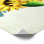 Yellow Sunflower Bouquet in Waterverf Poster (Hoek)