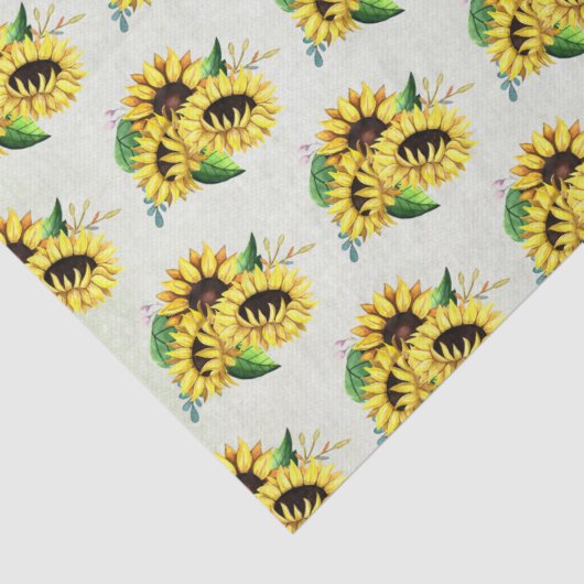 Yellow Sunflower Bouquet in Waterverf Tissuepapier (Detail)