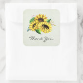 Yellow Sunflower Bouquet in Waterverf Vierkante Sticker (Tas)