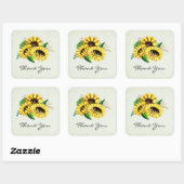 Yellow Sunflower Bouquet in Waterverf Vierkante Sticker (Vel)