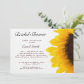 Yellow Sunflower Bridal Shower Invitation Kaart (Staand voorkant)