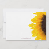 Yellow Sunflower Bridal Shower Invitation Kaart (Achterkant)