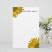 Yellow Sunflower Briefpapier (Staand voorkant)