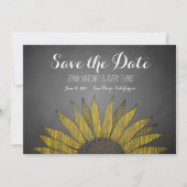 Yellow Sunflower Chalk Save the Date (Voorkant)
