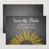 Yellow Sunflower Chalk Save the Date (Voorkant / Achterkant)