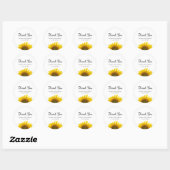 Yellow Sunflower Class of 2025 Afstuderen Dank U Ronde Sticker (Vel)