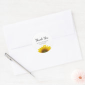 Yellow Sunflower Class of 2025 Afstuderen Dank U Ronde Sticker (Envelop)
