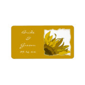 Yellow Sunflower Corner Wedding Etiket (Voorkant)