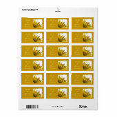 Yellow Sunflower Corner Wedding Etiket (Full Sheet)