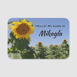 Yellow Sunflower Country Style Naamplaatje