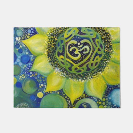Yellow Sunflower Crown Chakra Design Deurmat (Voorkant)