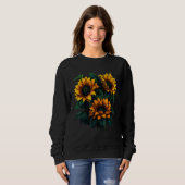 Yellow Sunflower Cute summer Sun flowers Floral Po Trui (Voorkant volledig)