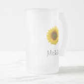 Yellow Sunflower Cute Typografie Matglas Bierpul (Voorkant rechts)
