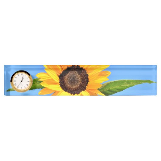 Yellow Sunflower Desk Naam Bord Naambordje (Voorkant)