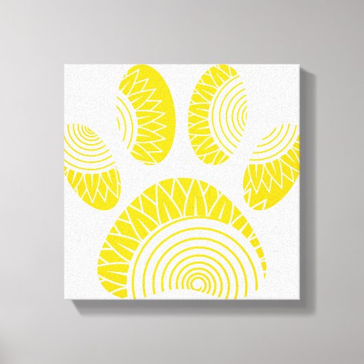 Yellow Sunflower Dog Paw Print (Voorkant)