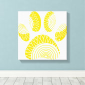 Yellow Sunflower Dog Paw Print (Insitu (Houten vloer))