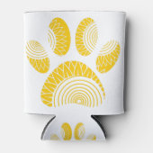 Yellow Sunflower Dog Paw Print Blikjeskoeler (Voorkant)