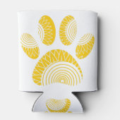 Yellow Sunflower Dog Paw Print Blikjeskoeler (Achterkant)