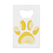 Yellow Sunflower Dog Paw Print Creditkaart Flessenopener (Voorkant)
