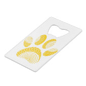 Yellow Sunflower Dog Paw Print Creditkaart Flessenopener (Voorkant Gekanteld)
